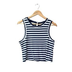 Anthropologie Maeve Navy and White Striped Top